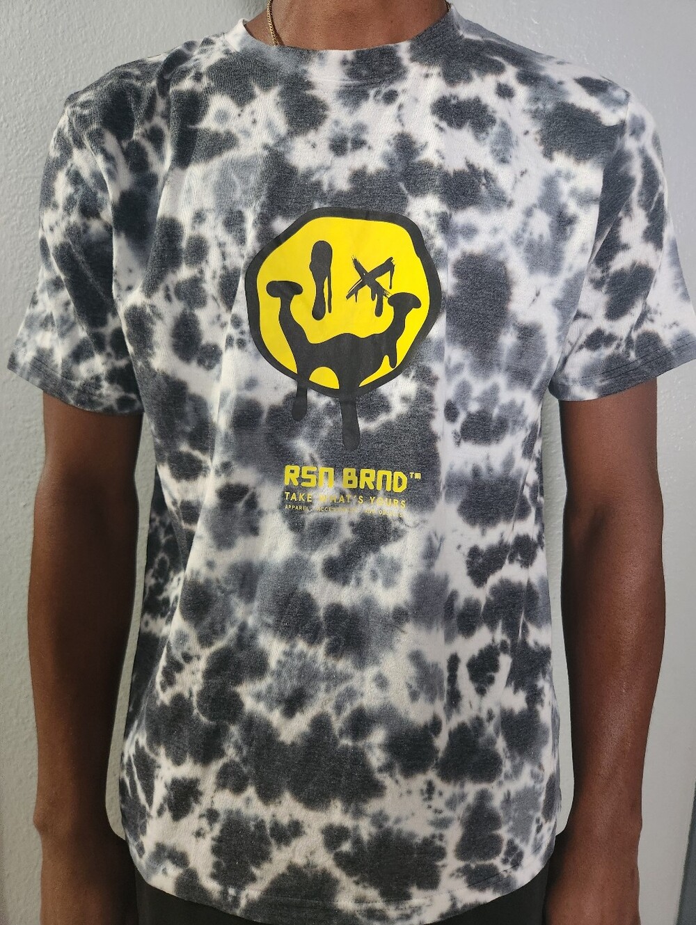 Black & White Smiley Tie Dye Shirt